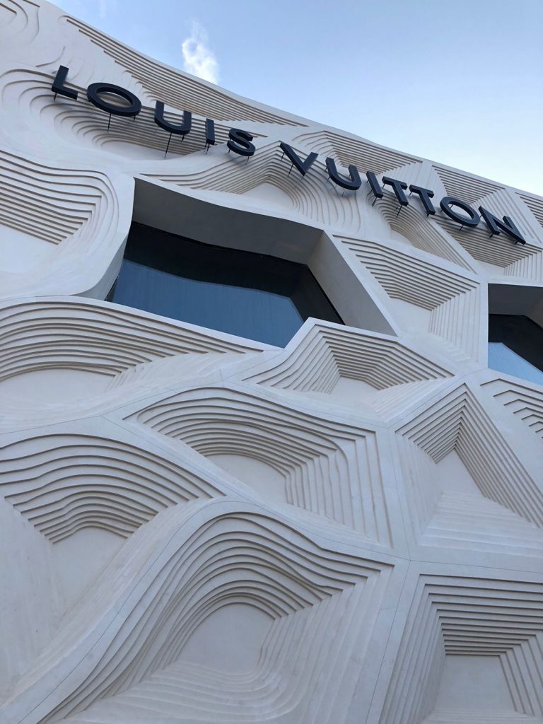 The lively facade design of the Louis Vuitton store in Istanbul