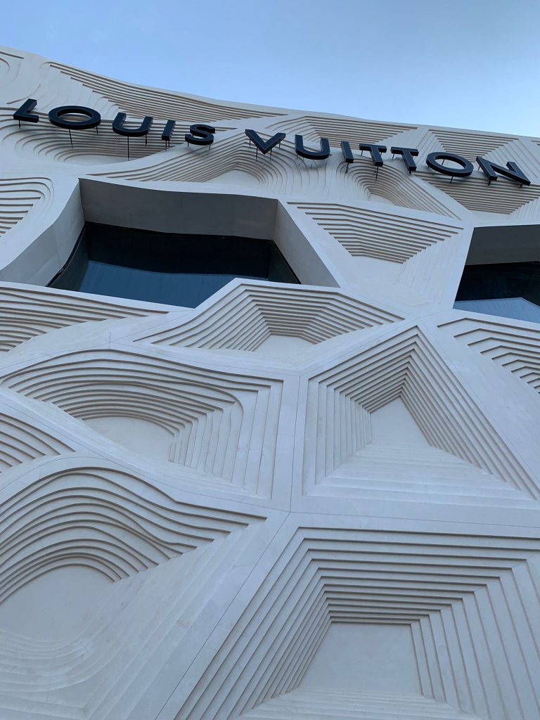 Architecture Design on Instagram: The lively facade design of the Louis  Vuitton store in 📍 Istanbul, Turkey, designed by contemporary artist 🖋  @seckinpirim, is made entirely of Turkish limestone. The design combines